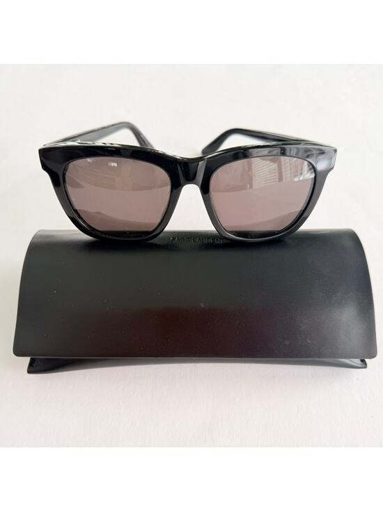 YSL Saint Laurent Wayfarer Sunglasses Rectangle Black Acetate Square Luxury $495 main image 10